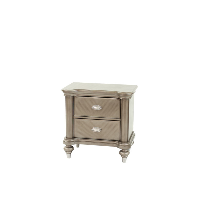 Table de chevet moderne à 2 tiroirs avec table de chevet de style contemporain