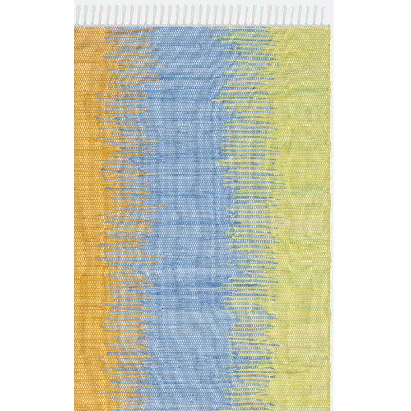 Paynter Hand Woven Cotton Striped Rug, Square 4'