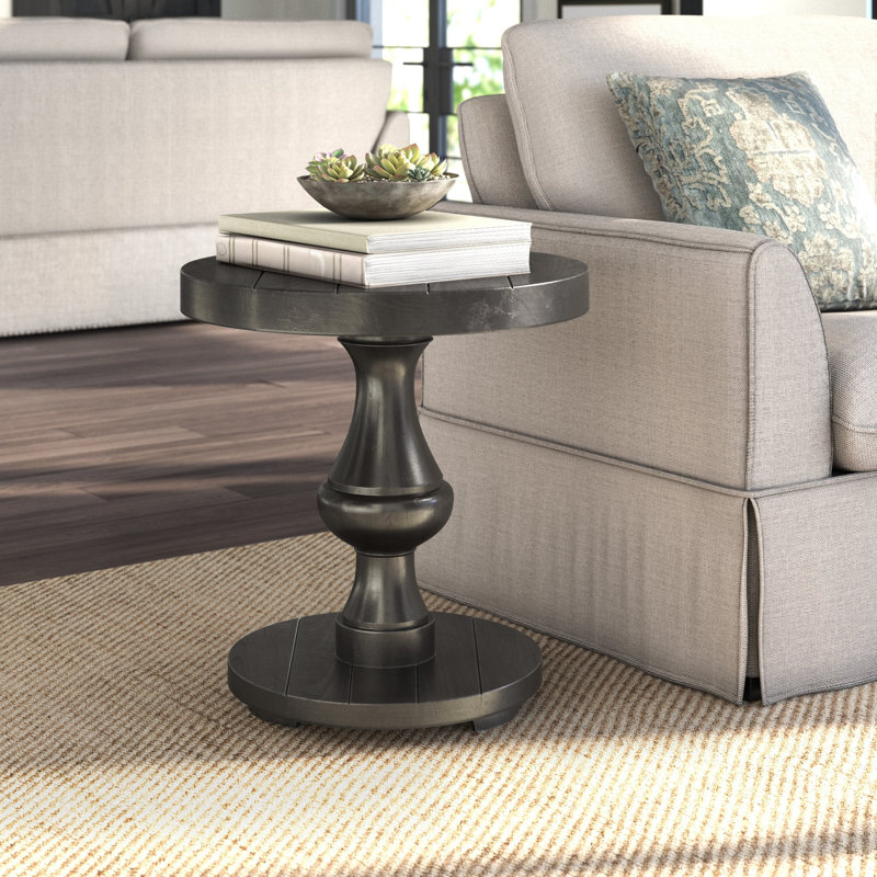 Saralou Solid Wood Top End Table, Ebony Brown
