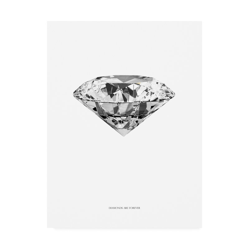 Impression d’art graphique sur toile tendue « Diamonds are forever II » par Typelike, H 47 po x l 35 po x P 2 po