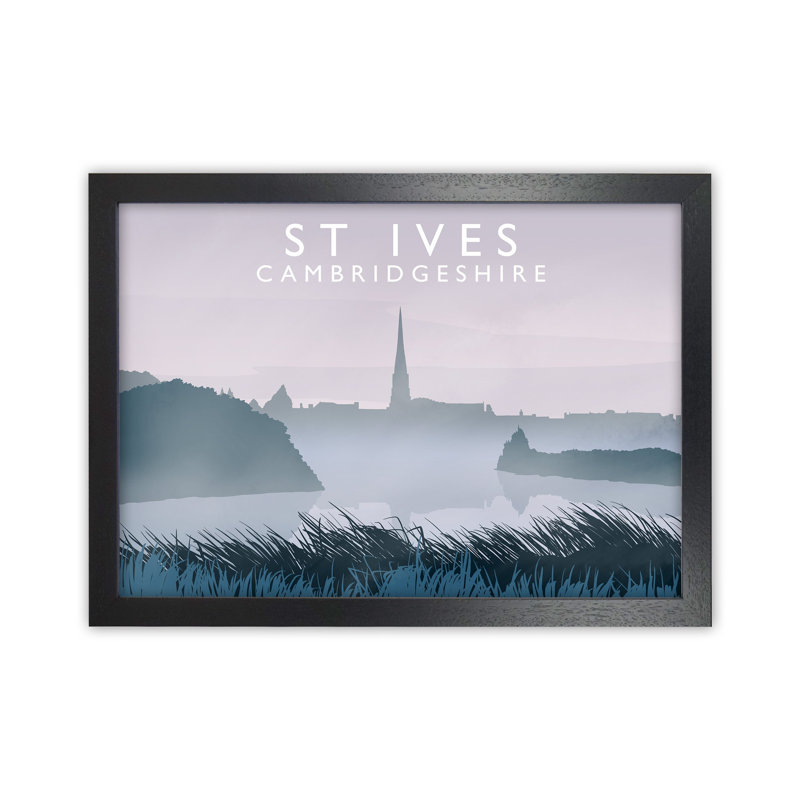St Ives 1 Piece Wall Art, 64cm H x 88cm W x 3cm D, Black Framed