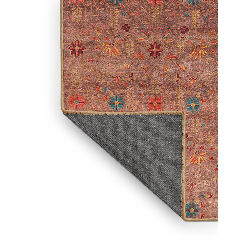 Tapis rouge à motif floral, Rectangle 8 pi x 12 pi