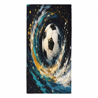 1 serviette de plage de football dynamique, conception abstraite Splash, parfaite pour la natation, les voyages, les activités de plein air, unisexe