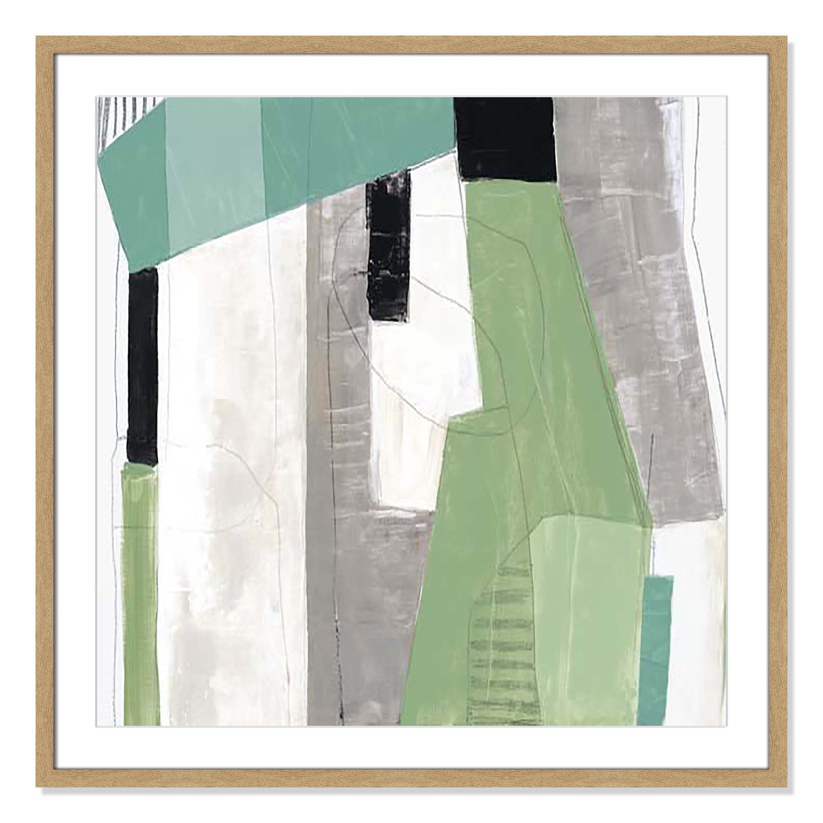 Evergreen Essence I by Tom Reeves, Natural Box Framed, 32" H x 32" W x 1.25" D
