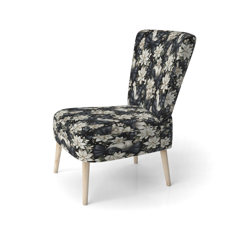 Tuxedo Tidings - Chaise d'appoint rembourrée de style campagnard, fauteuil d'appoint noir, Style tuxedo