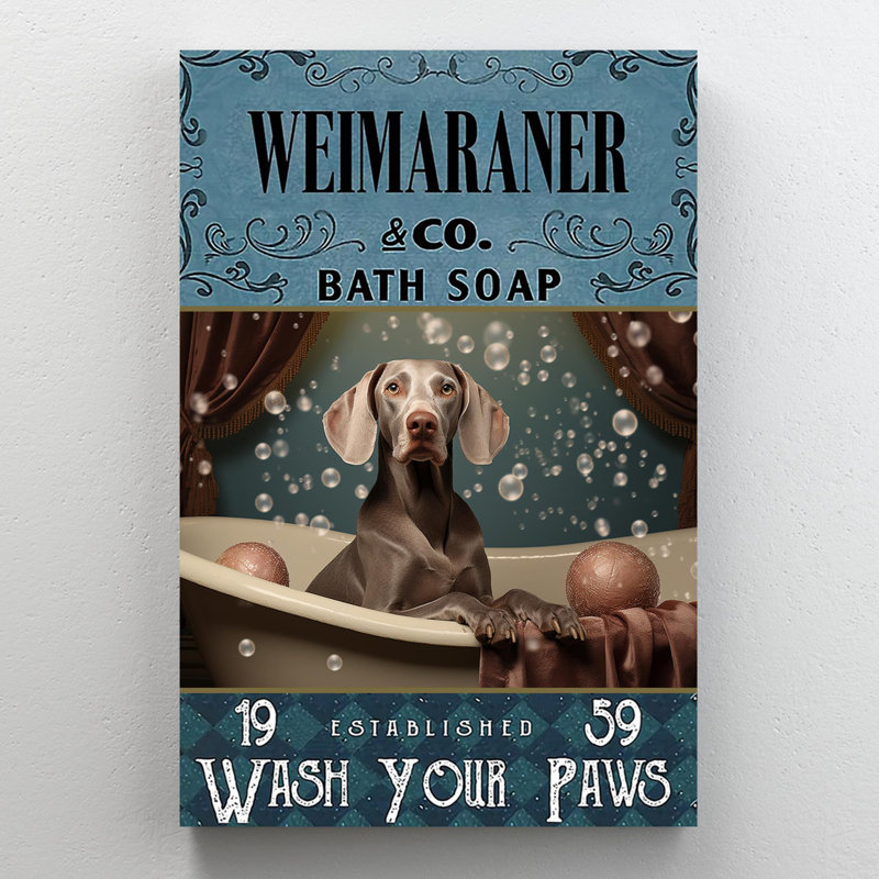 " Weimaraner Bath Soap ", 20" H x 16" W x 1.25" D