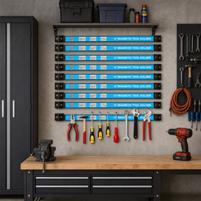 Porte-outils magnétique pour garage 8 pièces