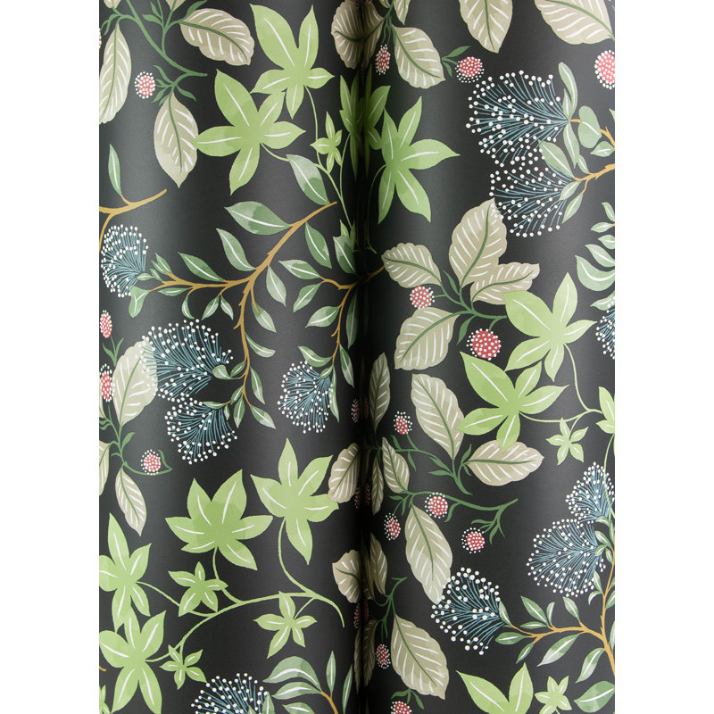 Mildred Black Botanical Trail Wallpaper, Green