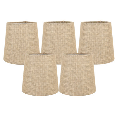Ensemble de 5 abat-jours lustrés à motif de toile de jute Meriville, 4 po x 5 po x 5 po