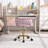 Kids' Swivel Desk Chair With Adjustable Height - Rolling Star Base & Woven Back - Golden Metal Study Chair-1417981773