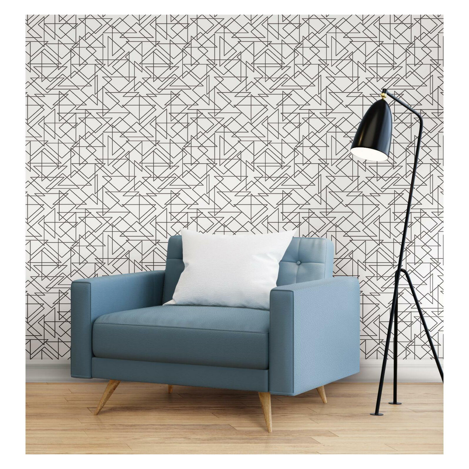 Peel & Stick Geometric Wallpaper, Black/White