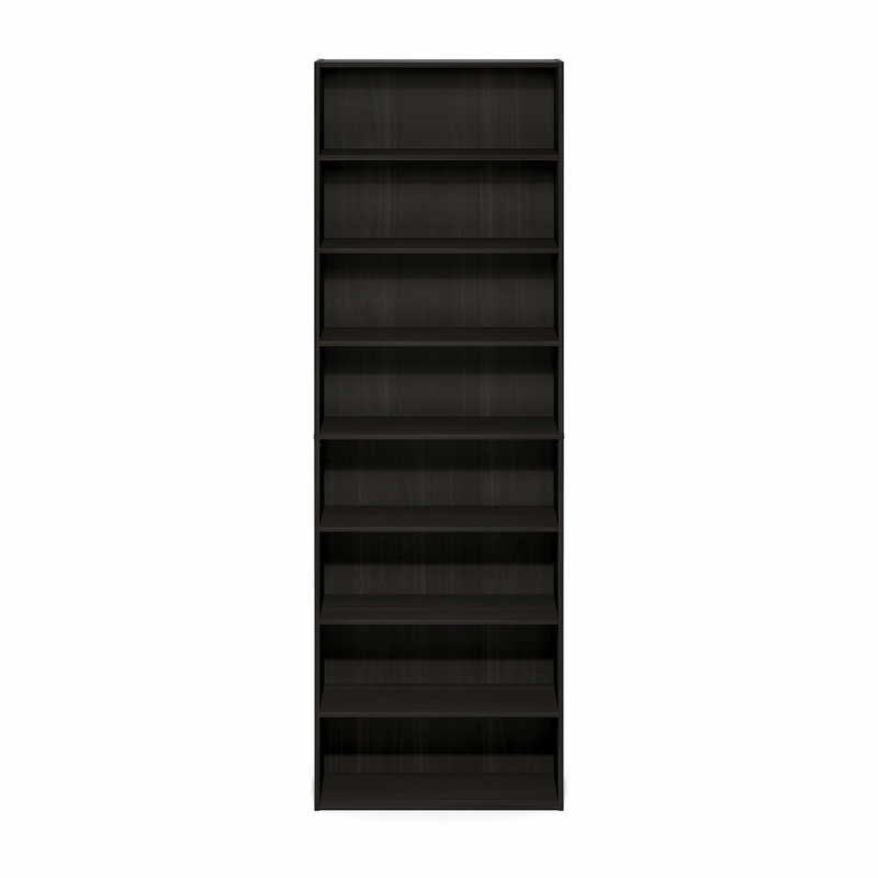 Bibliothèque à 8 niveaux Kyngsten, bibliothèque, organisateur de rangement, 12 x 24 x 71, pin ambre, Bois de pin ambré