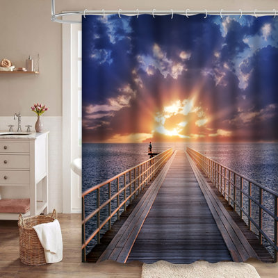 Magnifique rideau de douche avec 12 crochets