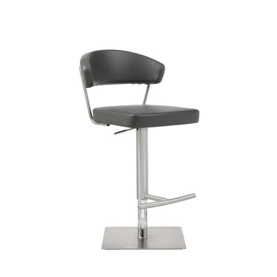 Ajwan Swivel Upholstered Adjustable Height Counter Stool with Metal Frame