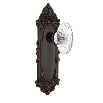 Victorian Plate with Oval Fluted Crystal Door Knob
