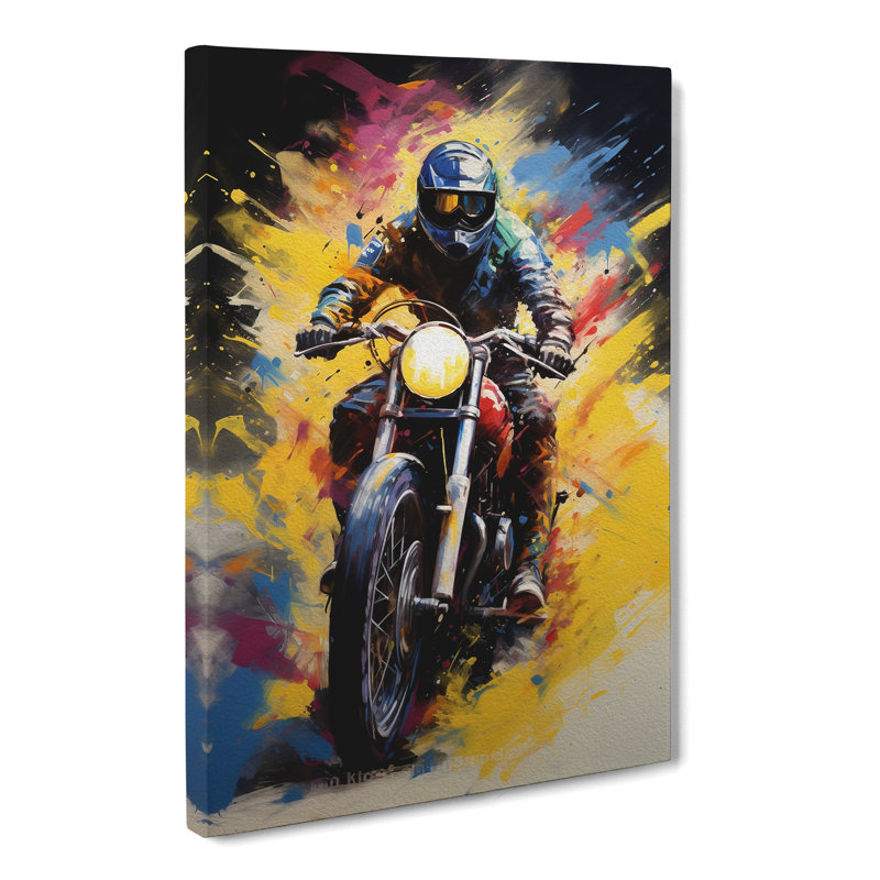 Motorbike Colour Field No.2 - Wrapped Canvas, 76cm H x 50cm W x 3cm D