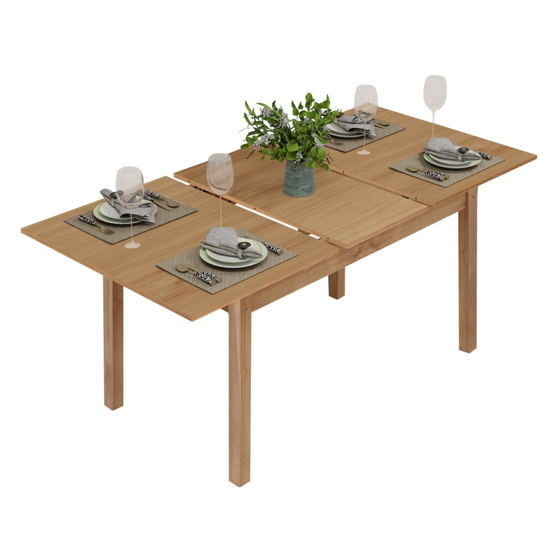 Extendable Dining Table With Large Tabletop, Kitchen Wood Desk With 4-8 Seats, Space Saving, Wood, 75cm H x 120cm L x 80cm W