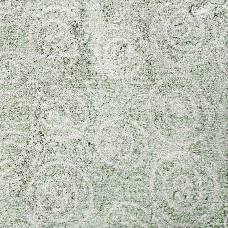 Tapis Dream Shag ADS728 à cercles, lavable à la machine de qualité supérieure, Mint, 9' x 12'