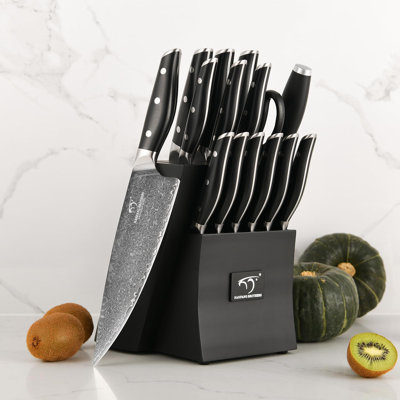 Nanfang Brothers Damascus Steel Knife Block Set