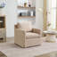 Fauteuil d'appoint pivotant de 29,92 po, fauteuil à jupe rembourré avec coussin de dossier amovible, confort à 360 degrés pour le salon, la chambre de bébé, le salon, le bureau, le chenille de blé-785221594