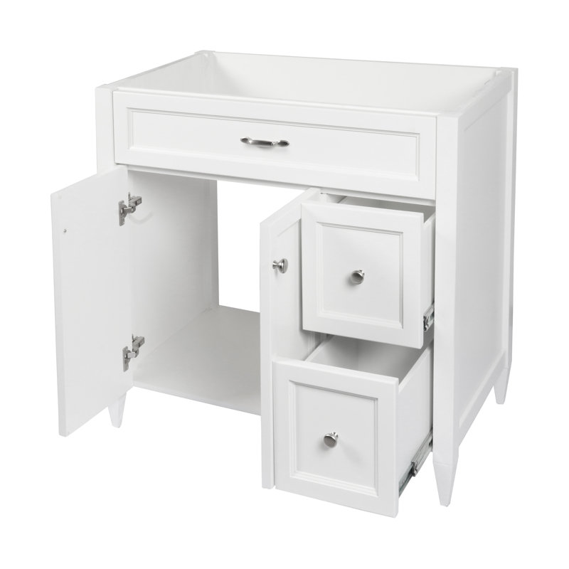 Ensemble de meuble-lavabo simple 37 po Biaunca, Blanc galaxie, Blanc