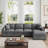 3 - Piece Corduroy Upholstered L-Shaped Sectional-438699073