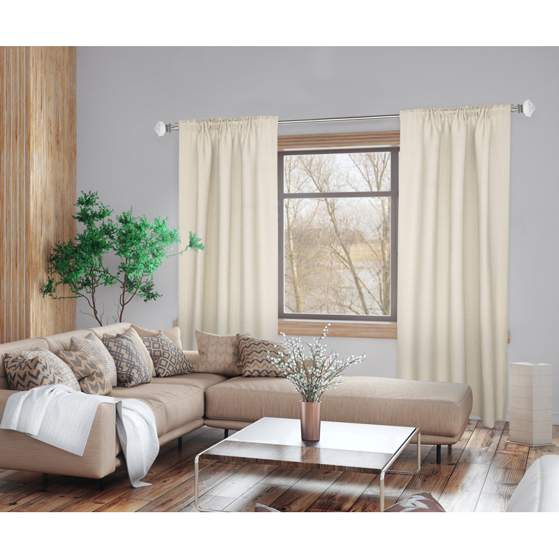 36 à 72 po Télescopique 1 po Diamètre Ensemble de tringle à rideaux simple en nickel brossé avec embouts carrés en cristal