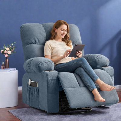 Fauteuil inclinable pour massage, fauteuil pivotant moderne surdimensionné en métal de 350 lb pour la maison