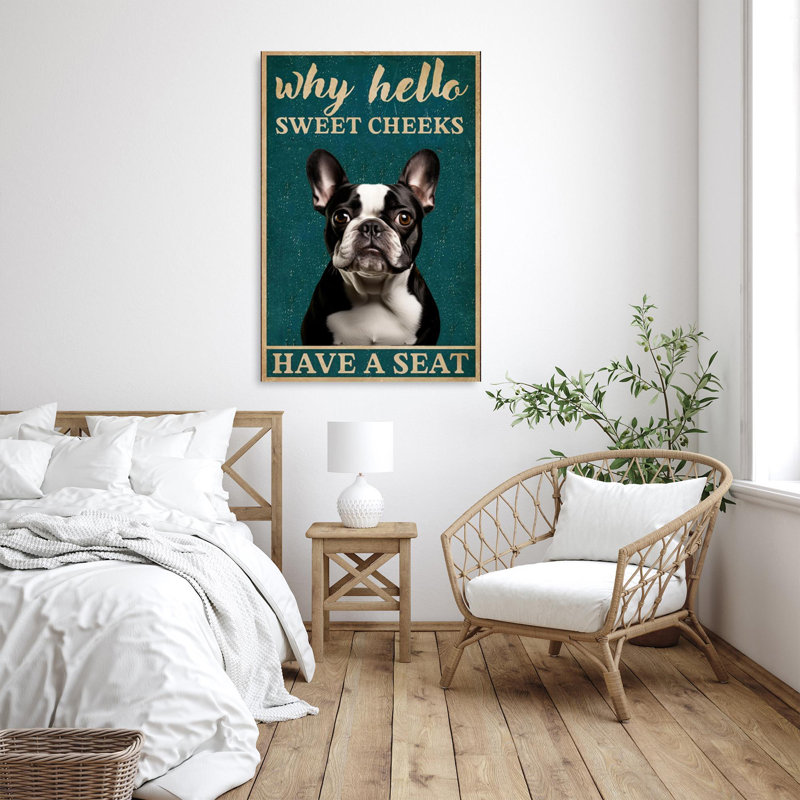 Bouledogue français ont un siège, H 36 po x l 24 po x P 1,25 po