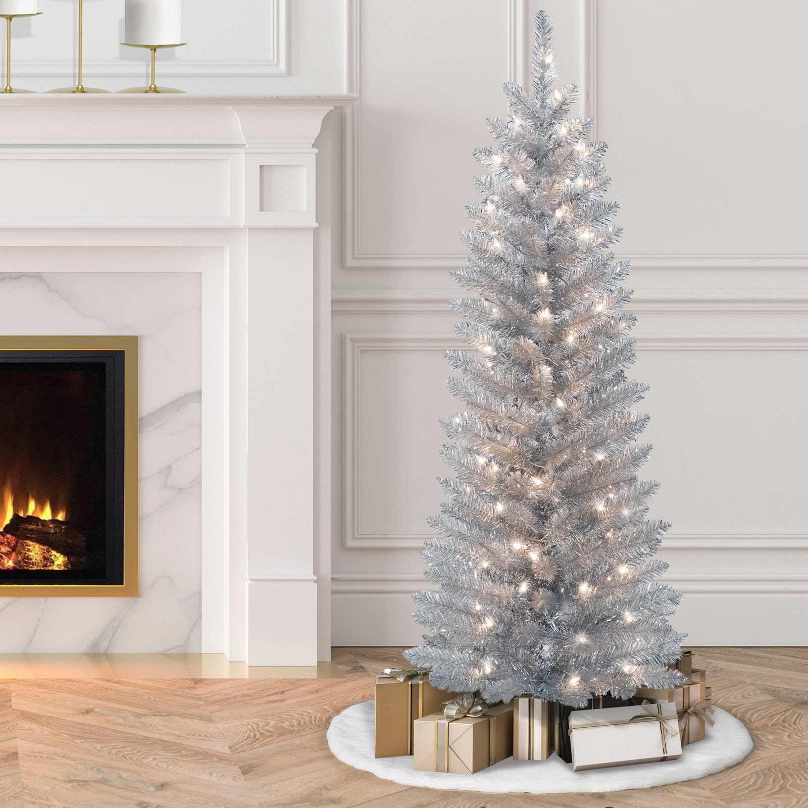 Grodin Lighted Artificial Christmas Tree, 4.5'