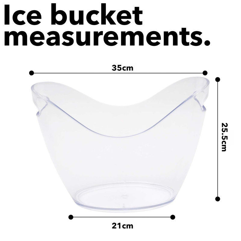 8L Thick Acrylic Drinks Cooler Bucket, Transparent Ice Chiller Tub for Serving Champagne, Wine & Beer at Home Parties & Indoor Bars
