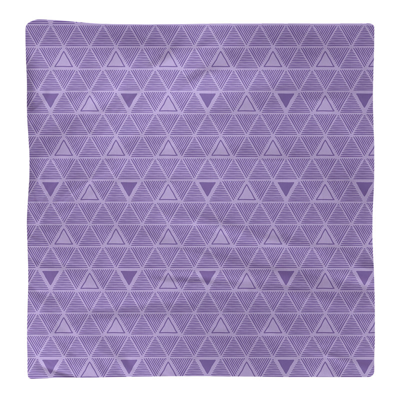 Serviette de table en coton à triangles dessinés à la main, H 0,1 po x l 22 po x P 22 po, Mauve foncé