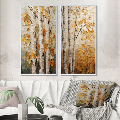 Minimalisme américain Basswood Tree I - ensemble de 2 pièces murales