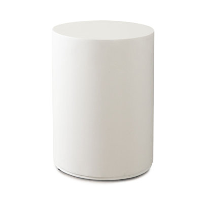 Viko Side End Table, 20 Inch  Cement  Round Pedestal