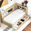 Lit de jour simple en bois avec espaces de rangement, deux tiroirs et ports dans les tiroirs, solutions pratiques de chargement-1276570220
