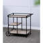 3 Chariot-bar 32,3 x 15,7 x 26,8 po avec support en métal noir et niveaux de bois