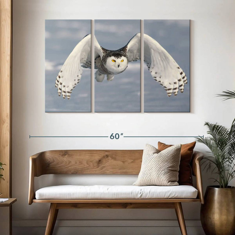 Brampt Owl In Winter, 32" H x 50" W