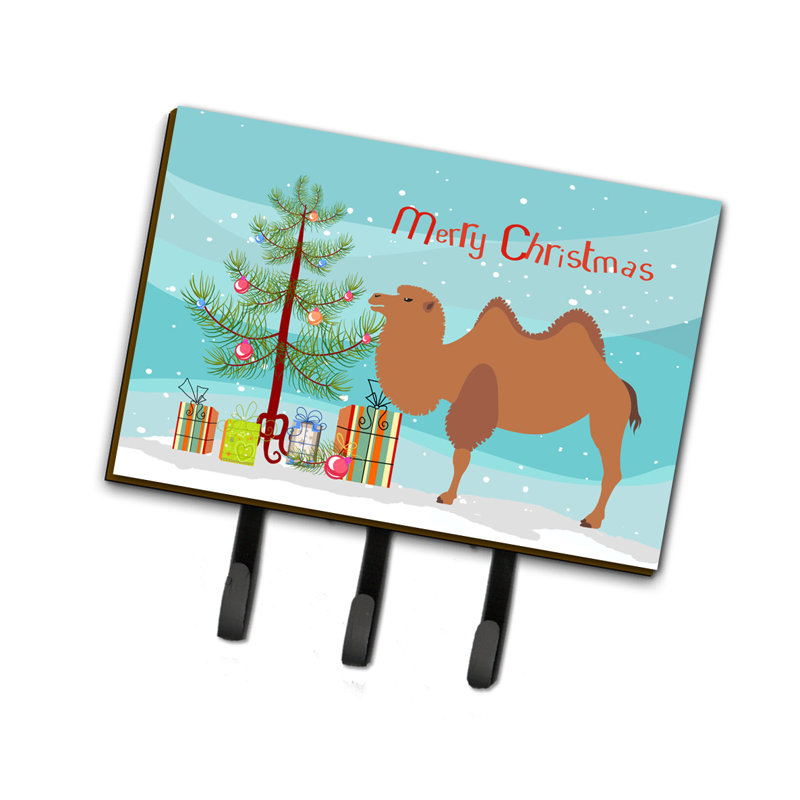 Porte-clés mural avec crochets pour clés Bactrian Camel Christmas