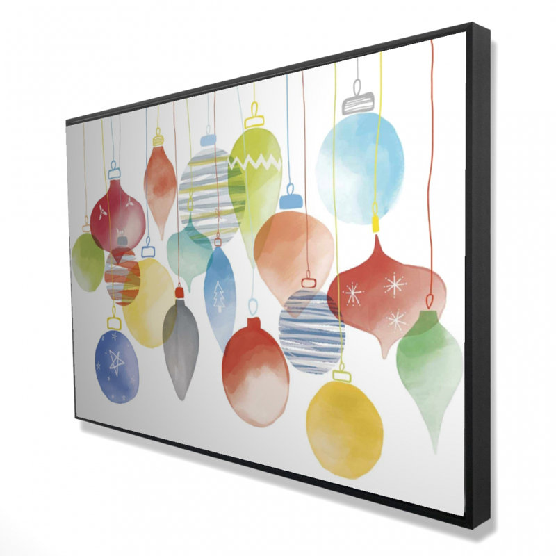 Toile Boules de Noël | Art mural bleu pour décor de cuisine