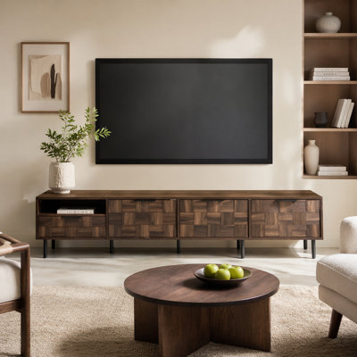Meuble télé pour téléviseur de 65 po et plus, console avec armoires de rangement pour le salon, rangement pour centre de divertissement