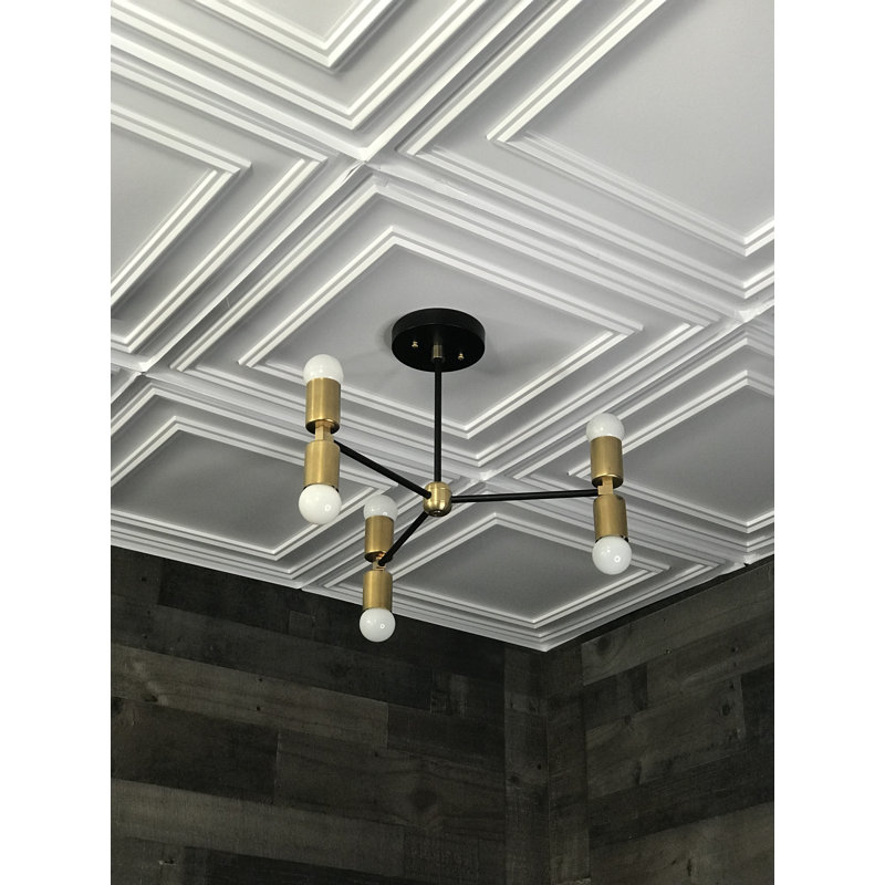 Lustre de sphère spoutnik 6 lumières Narelle, Noir / Laiton