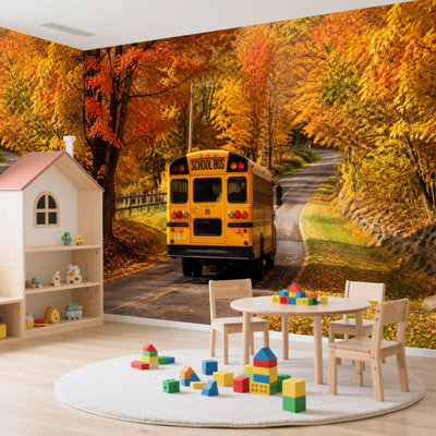 Papier peint adhésif autocollant amovible pour autobus scolaire
