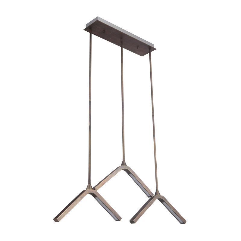 Odyssey 6 - Light LED Cluster Pendant, Patina Aged Brass