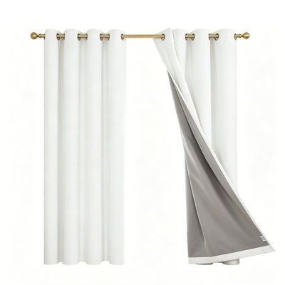 Faux Linen Blackout Curtain Panel Pair