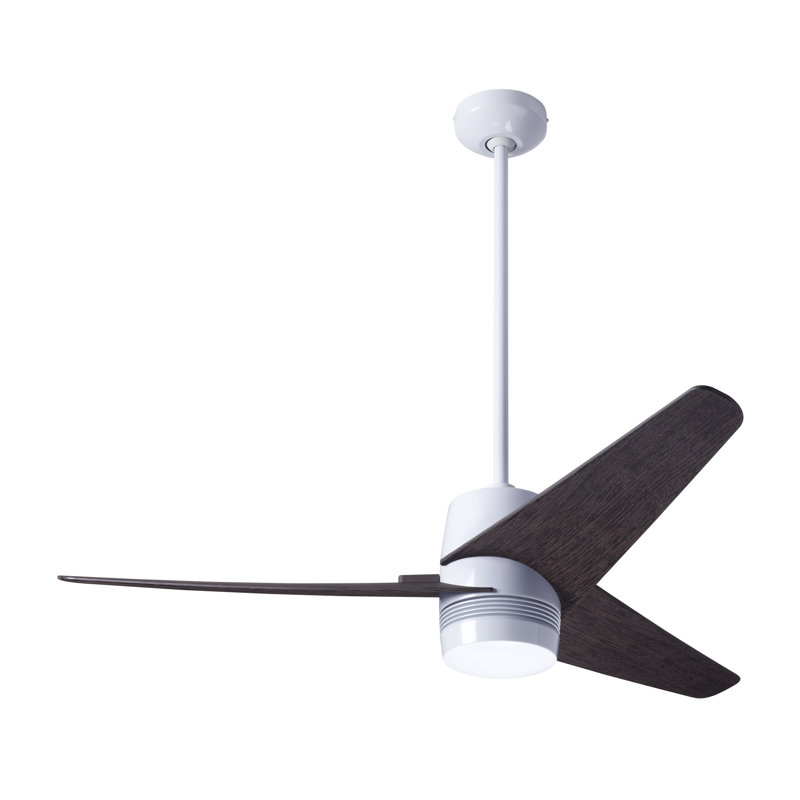 Velo 48'' Ceiling Fan, Wall Control, Ebony, Gloss White