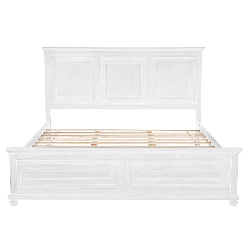 Très grand lit avec tête de lit et pied de lit, Blanc