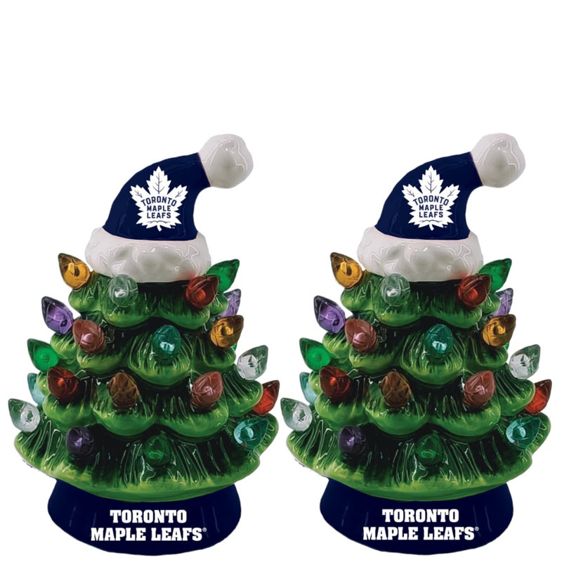 4" Mini LED Tabletop Christmas Tree, Toronto Maple Leafs