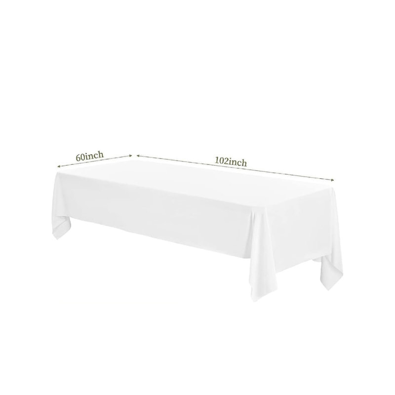 White Tablecloths Rectangle, 6Pack 153 x 260cm for 6ft Rectangle Tables(60×102inch)