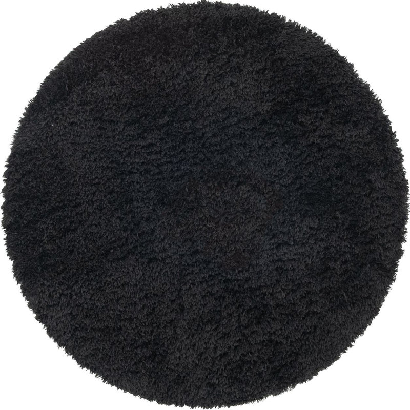  Tapis noir Onyx, Rond 5 pi 1 po