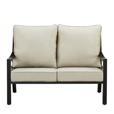 Trindle 52.12'' Wide Straight Aluminum Loveseat with Cushions